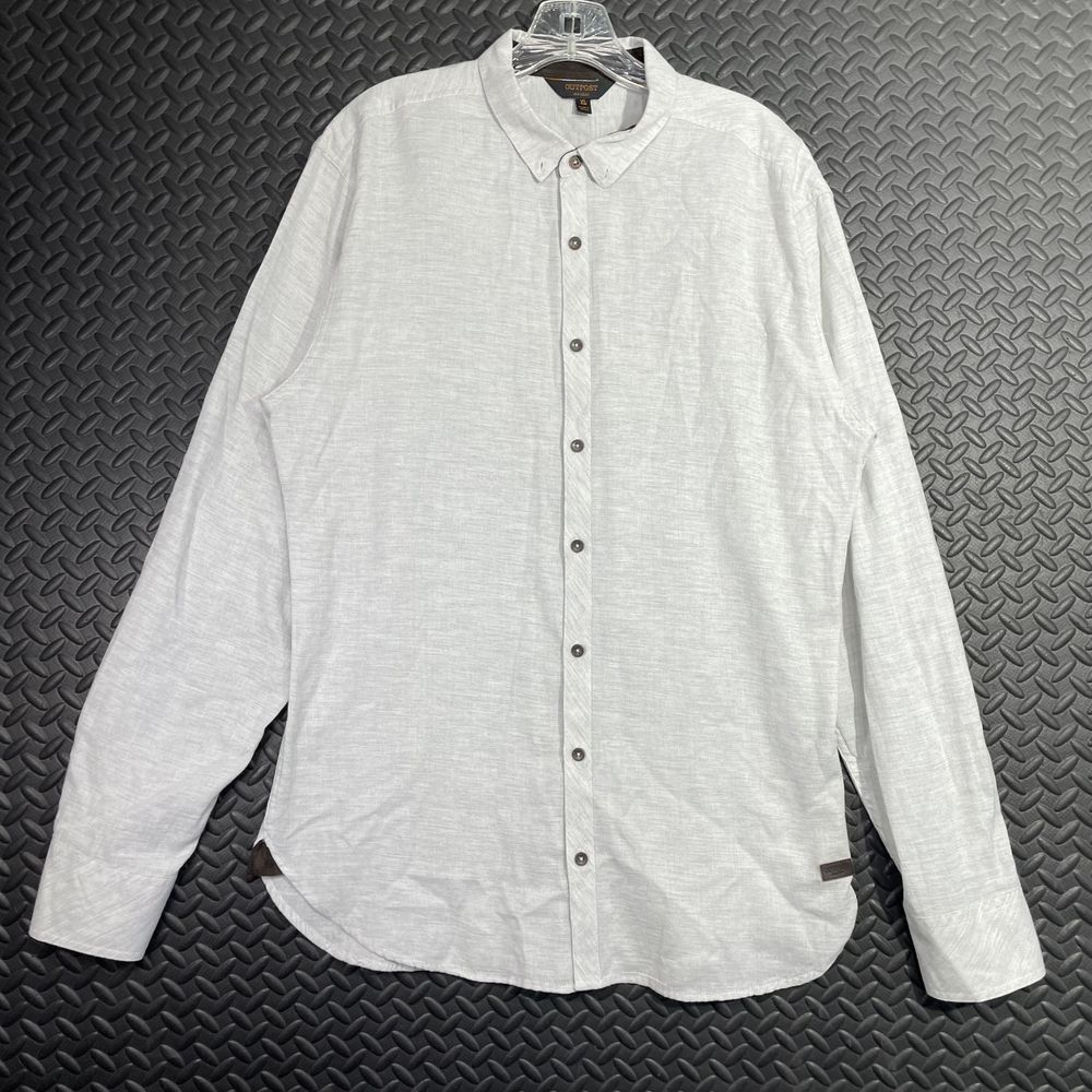 Outpost Makers Light Gray Button Casual‎ Wear Comfort Men's Size XL